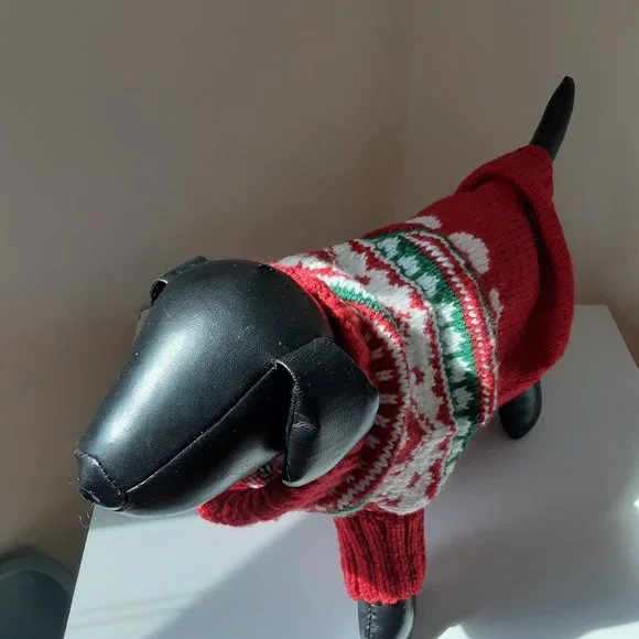 Christmas dog sweater red. For small dogs. - Picture 3 of 7